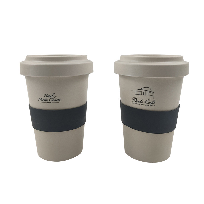 Banbu-zuntzezko kafe-katilu berrerabilgarria, bambu-hautsaren estalkiarekin