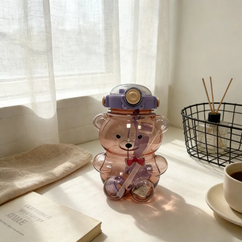 Teddy Bear Shaped Plastic Water Bottle