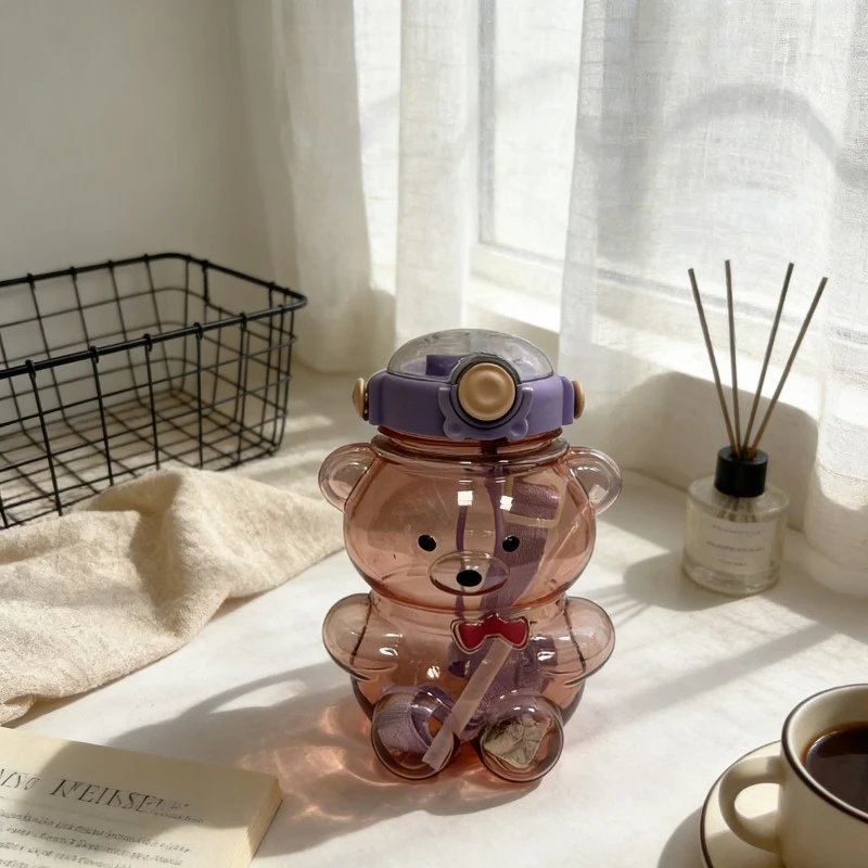 Teddy Bear Shaped Plastic Water Bottle