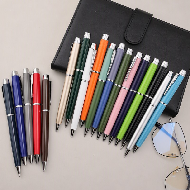 Metal Click Boligrafoa Logo pertsonalizatua Business Office Gift Pen